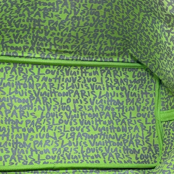 Louis Vuitton x Stephen Sprouse Graffiti Neverfull Gm Neon Green Tote Bag Rare - Picture 9 of 16